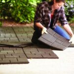 How to Install Rubber Patio Pavers on Dirt [ Pictures + Video]