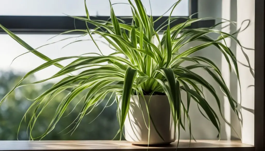 Spider plant in the pot