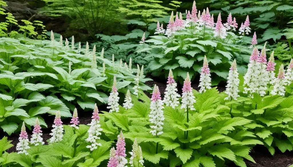 foamflower in the garden